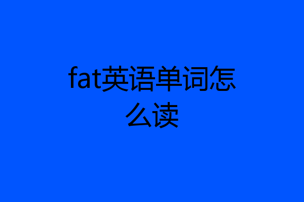 fat英语单词怎么读