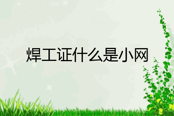 焊工证什么是小网