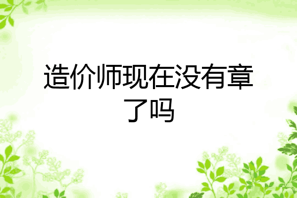 造价师现在没有章了吗