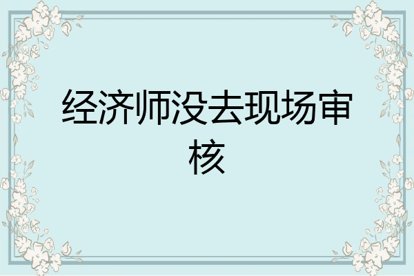 经济师没去现场审核