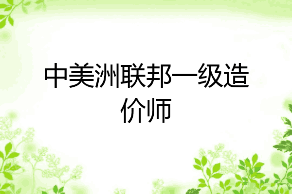 中美洲联邦一级造价师