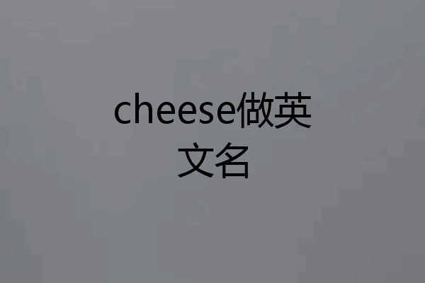 cheese做英文名
