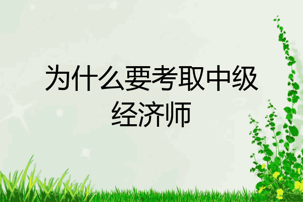 为什么要考取中级经济师