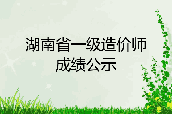 湖南省一级造价师成绩公示