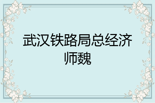 武汉铁路局总经济师魏