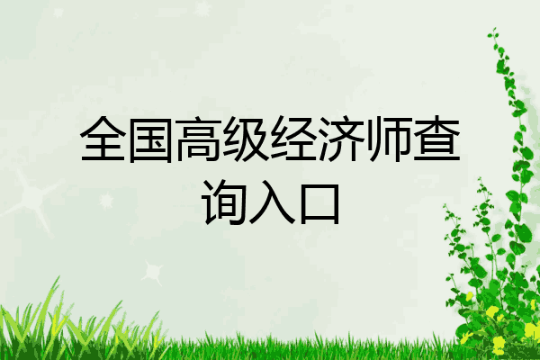 全国高级经济师查询入口