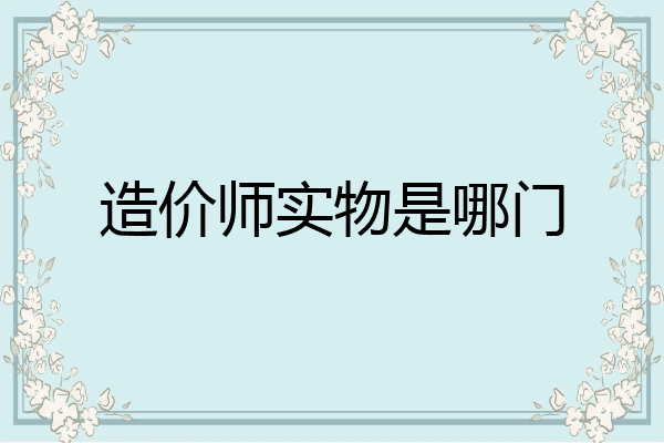造价师实物是哪门