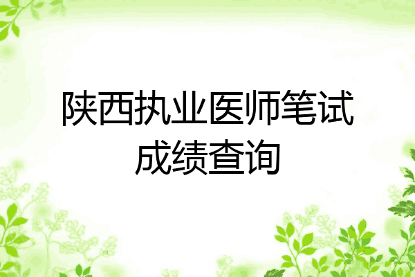 陕西执业医师笔试成绩查询