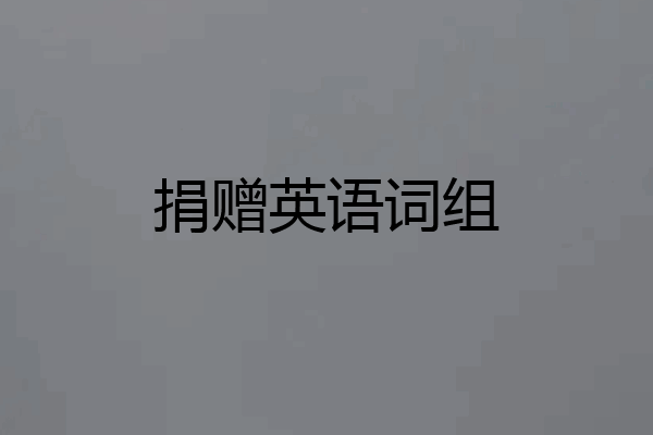 捐赠英语词组