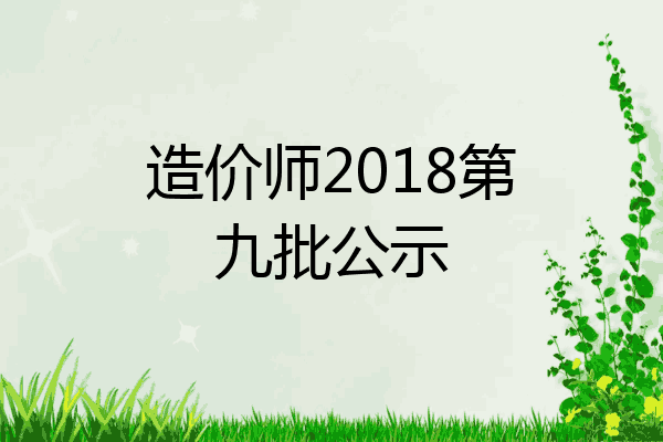 造价师2018第九批公示
