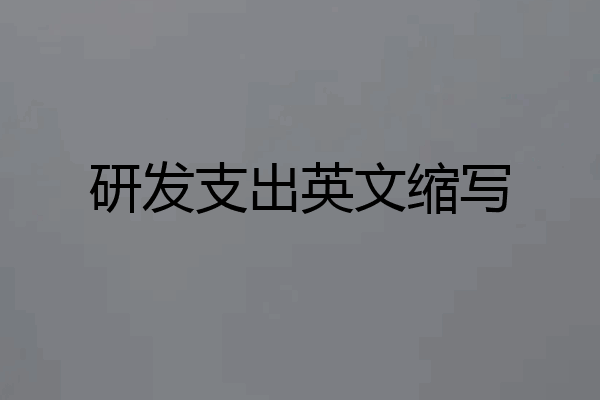 研发支出英文缩写