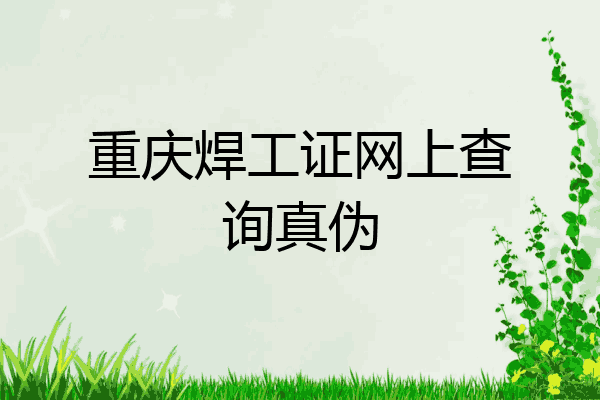 重庆焊工证网上查询真伪