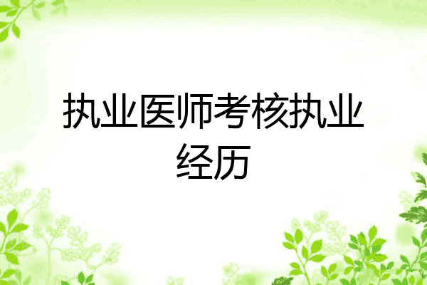 执业医师考核执业经历