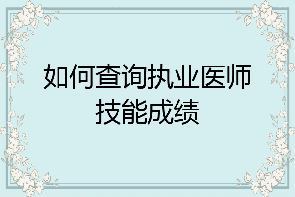 如何查询执业医师技能成绩