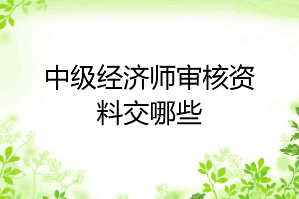 中级经济师审核资料交哪些
