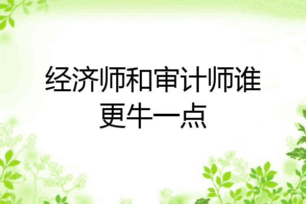 经济师和审计师谁更牛一点