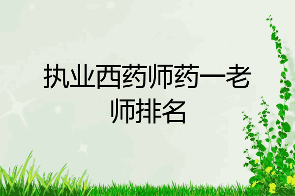 执业西药师药一老师排名
