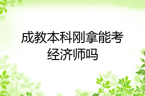 成教本科刚拿能考经济师吗