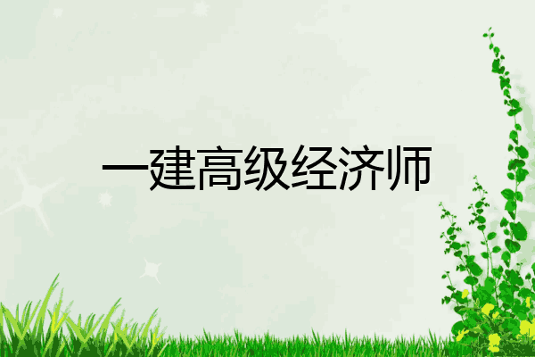 一建高级经济师