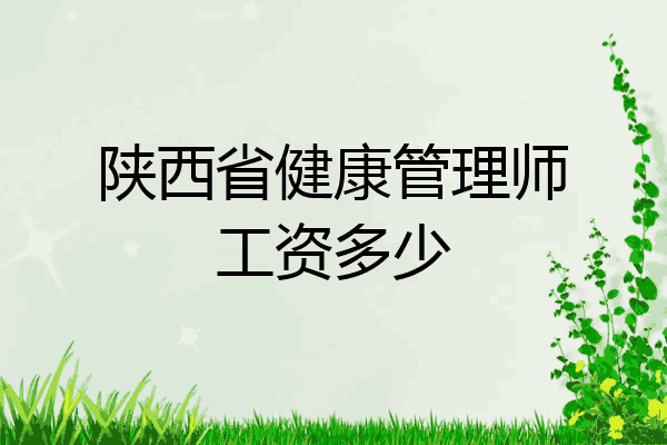 陕西省健康管理师工资多少