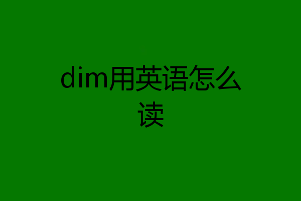 dim用英语怎么读