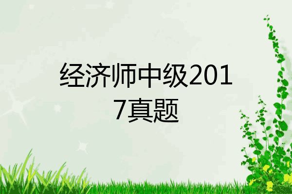 经济师中级2017真题