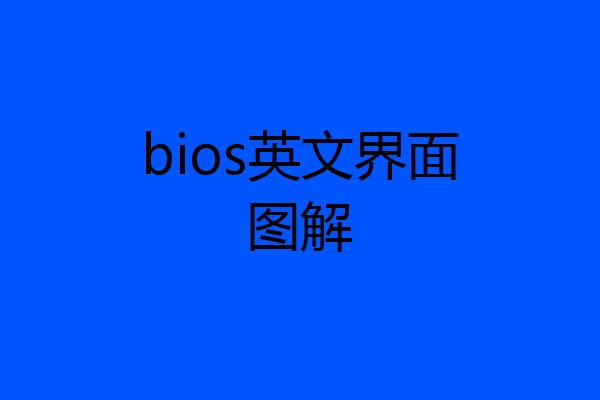 bios英文界面图解