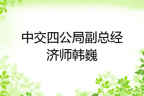 中交四公局副总经济师韩巍