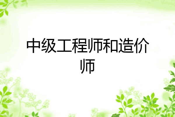 中级工程师和造价师