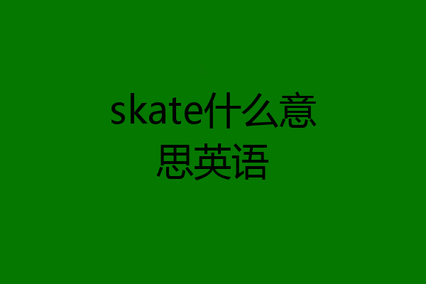 skate什么意思英语
