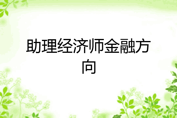助理经济师金融方向