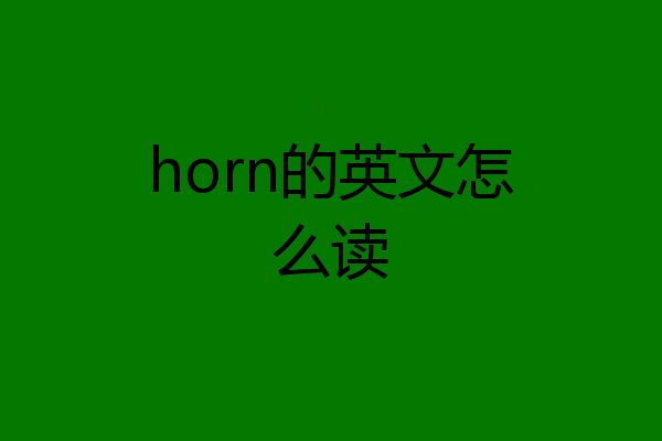 horn的英文怎么读