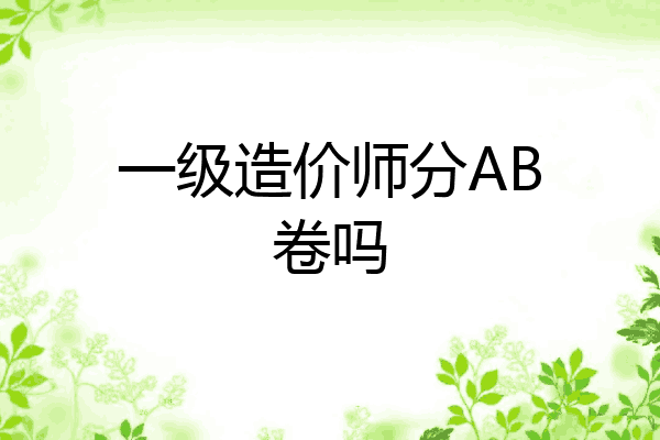 一级造价师分AB卷吗