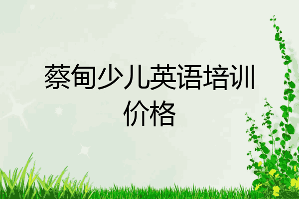 蔡甸少儿英语培训价格