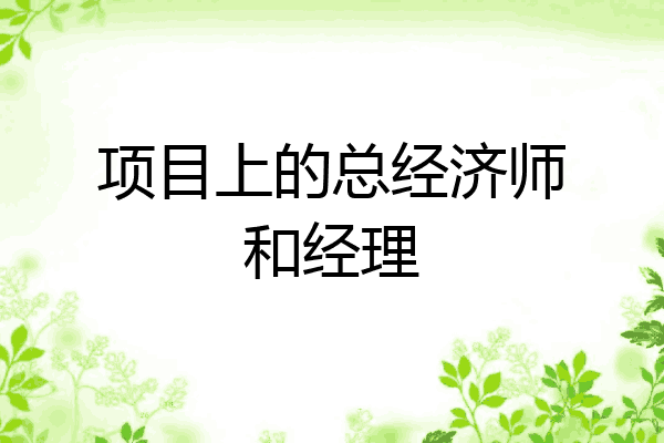 项目上的总经济师和经理