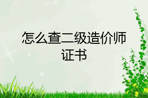 怎么查二级造价师证书