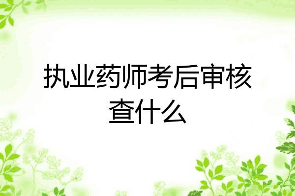 执业药师考后审核查什么
