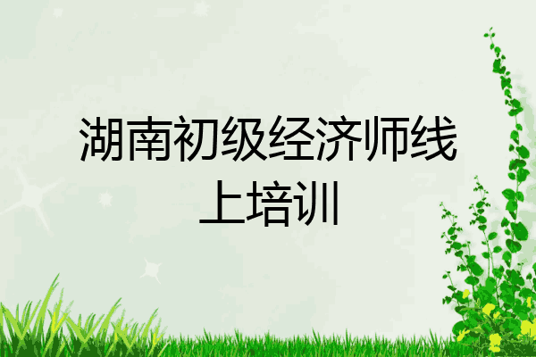 湖南初级经济师线上培训