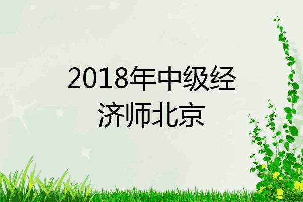 2018年中级经济师北京