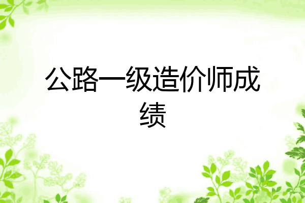 公路一级造价师成绩