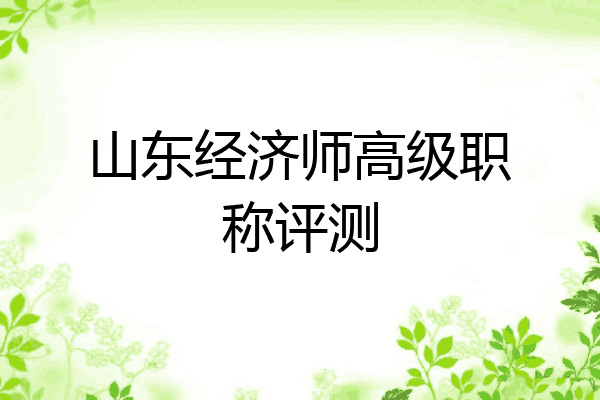 山东经济师高级职称评测