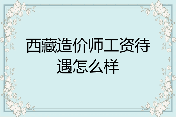 西藏造价师工资待遇怎么样