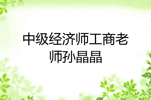 中级经济师工商老师孙晶晶
