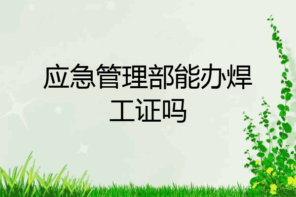 应急管理部能办焊工证吗