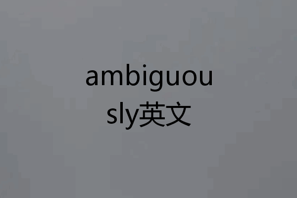 ambiguously英文