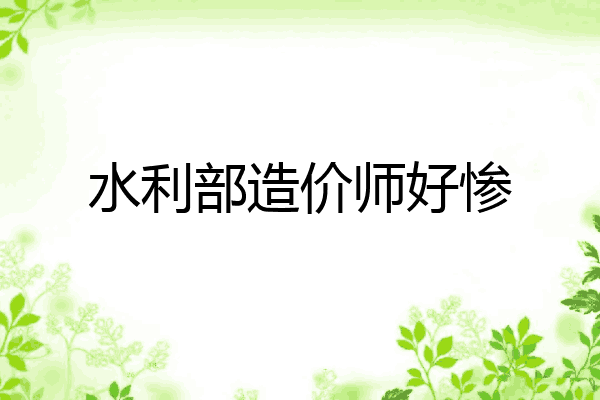水利部造价师好惨