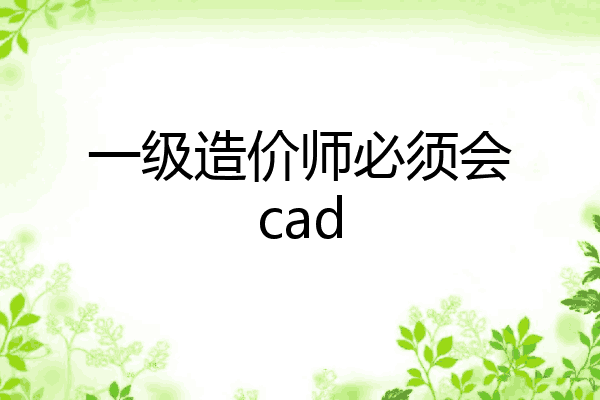 一级造价师必须会cad