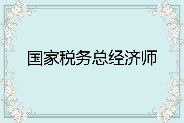 国家税务总经济师