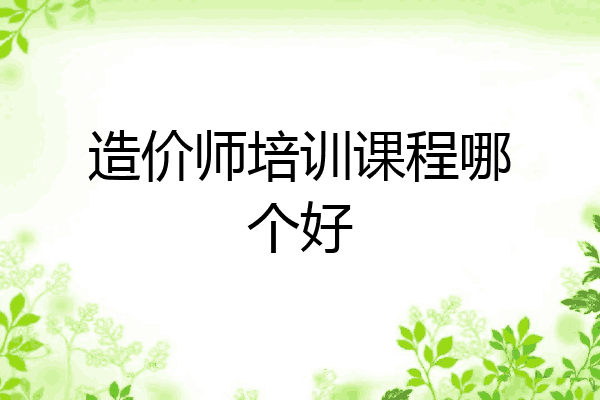造价师培训课程哪个好