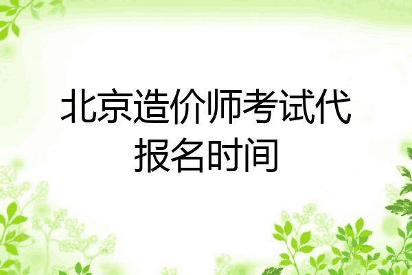 北京造价师考试代报名时间